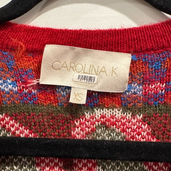 Carolina K red blue paisley print Sabina cardigan - Picture 6 of 8